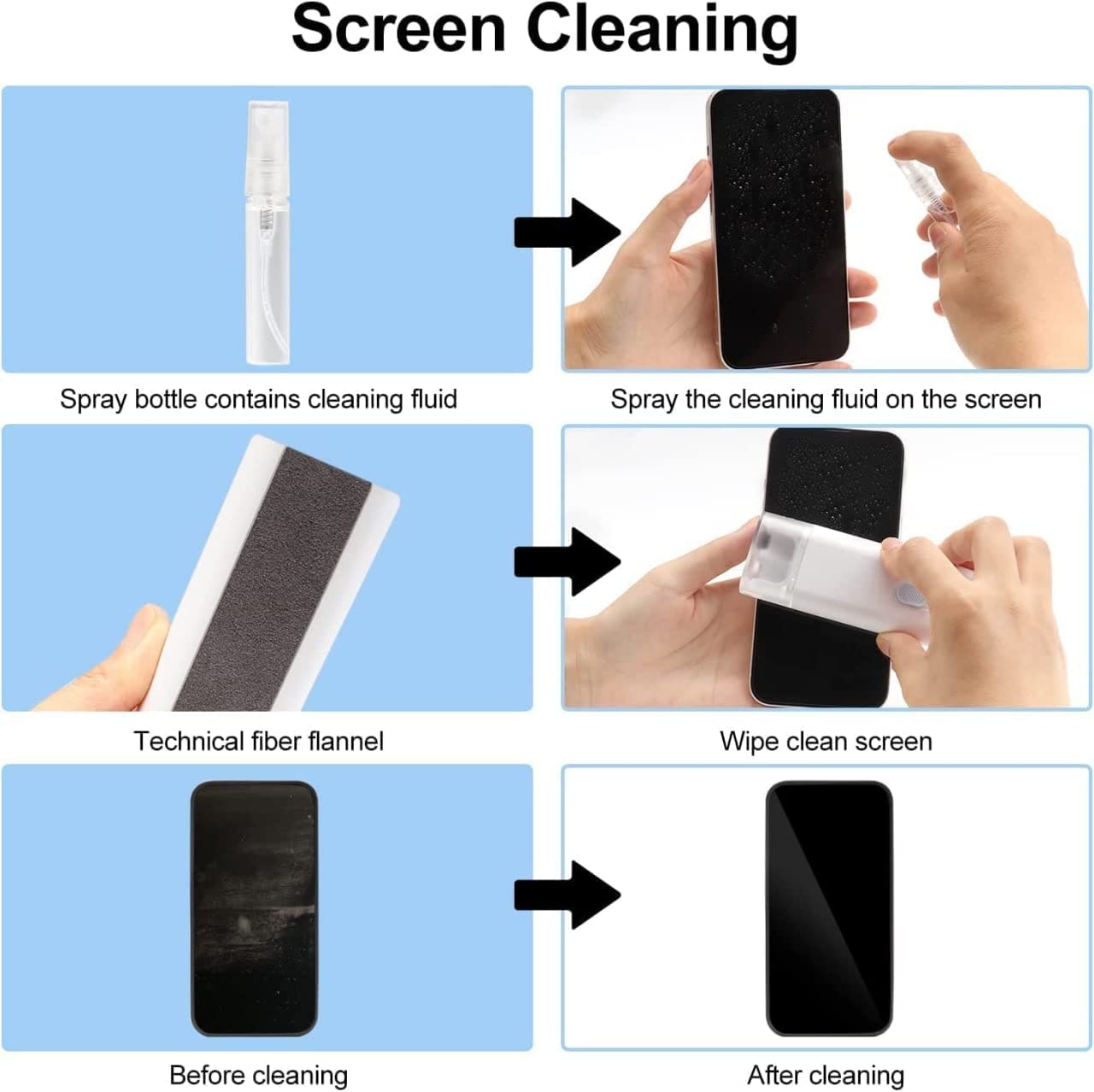 6462 7 in 1 Electronic Cleaner kit, Cleaning Kit for Monitor Keyboard Airpods, Screen Dust Brush Including Soft Sweep, Swipe, Airpod Cleaner Pen, Key Puller and Spray Bottle 02 6462 7 in 1 Electronic Cleaner kit, Cleaning Kit for Monitor Keyboard Airpods, Screen Dust Brush Including Soft Sweep, Swipe, Airpod Cleaner Pen, Key Puller and Spray Bottle 02